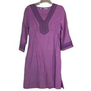Athleta Lanai mauve linen casual dress Size Medium